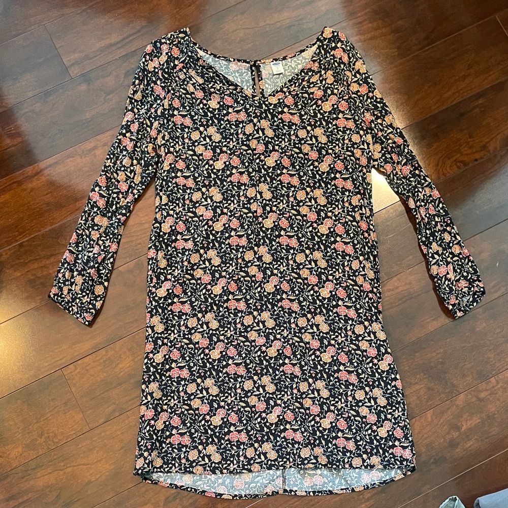 Old Navy Black and Pink Floral Dress